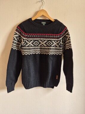 Wool Blend Sweater By Roots Fair Isle Nordic Style Small